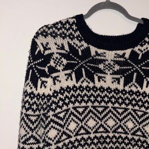 21men Black and White Patterned Sweater